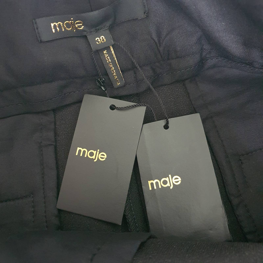 Maje Black Paris Belted Flat Front Shorts Women's Size M - Picture 7 of 11